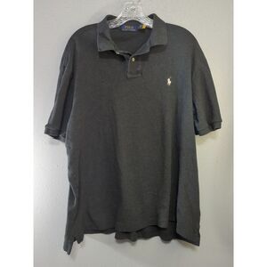 Polo By Ralph Lauren Charcoal Gray Short Sleeve Polo Shirt Size Large‎
